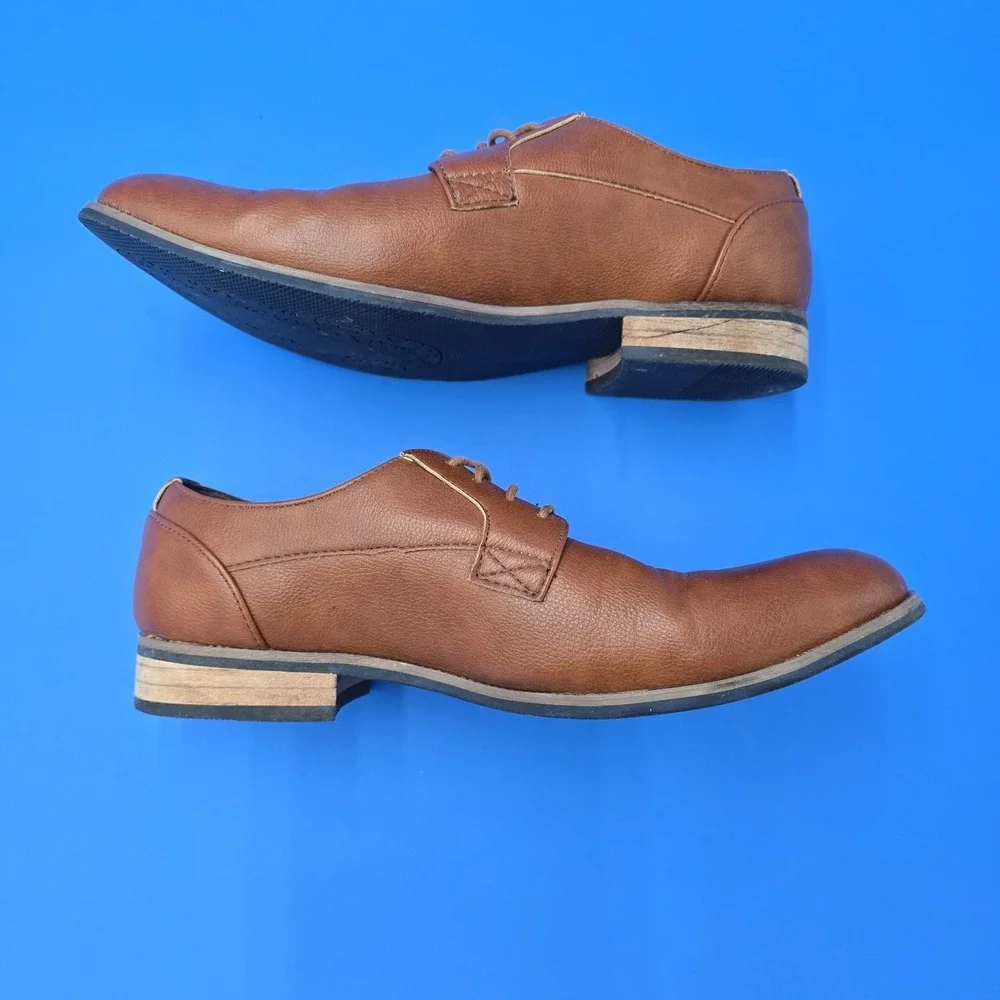 Gino‎ Pheroni  Men's Eric Brown Leather Lace-Up Oxford Shoes Sz 9.5